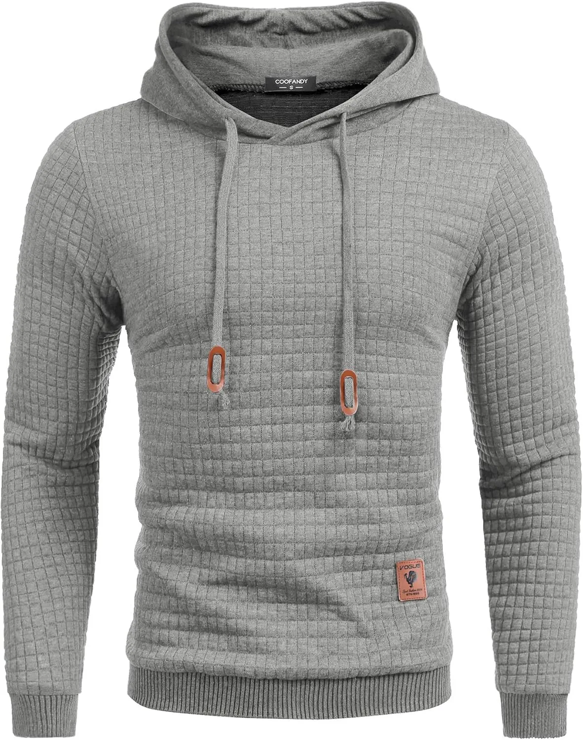 COOFANDY Mens Hooded Sweatshirt Casual Long Sleeve Drawstring Waffle Knit Pullover Hoodies