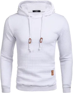 COOFANDY Mens Hooded Sweatshirt Casual Long Sleeve Drawstring Waffle Knit Pullover Hoodies