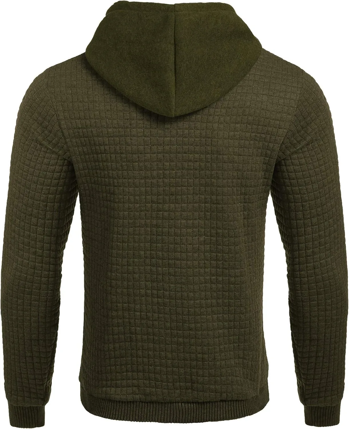 COOFANDY Mens Hooded Sweatshirt Casual Long Sleeve Drawstring Waffle Knit Pullover Hoodies