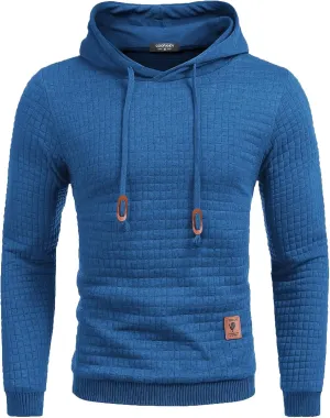 COOFANDY Mens Hooded Sweatshirt Casual Long Sleeve Drawstring Waffle Knit Pullover Hoodies