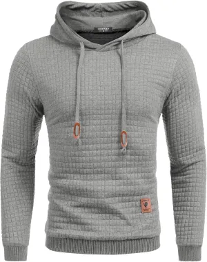 COOFANDY Mens Hooded Sweatshirt Casual Long Sleeve Drawstring Waffle Knit Pullover Hoodies