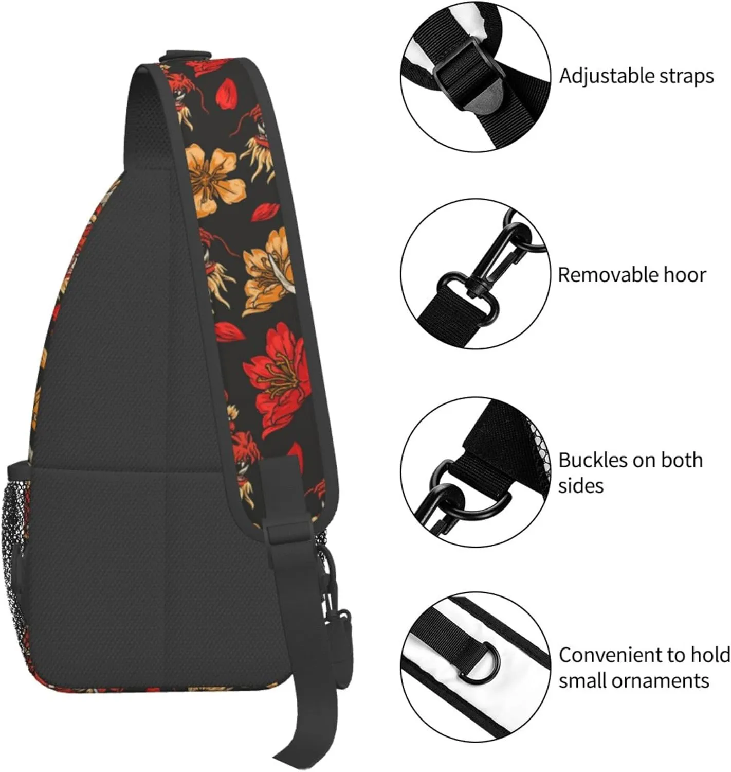 Cool Dragon Pattern Sling Backpack Crossbody Bag, Chest Bag Daypack for Outdoors Hiking Traveling