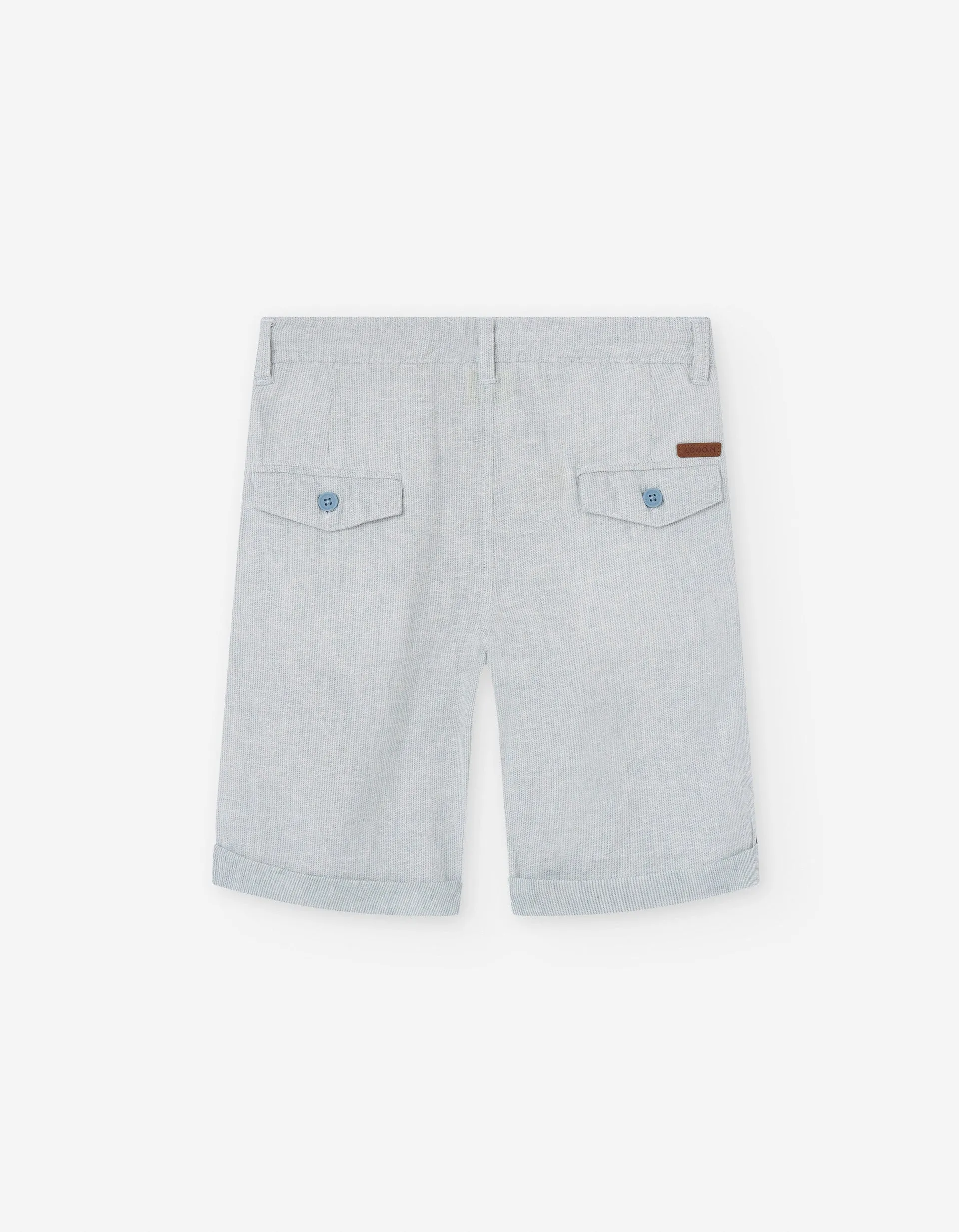 Cotton and Linen Chino Shorts for Boys, Light Blue
