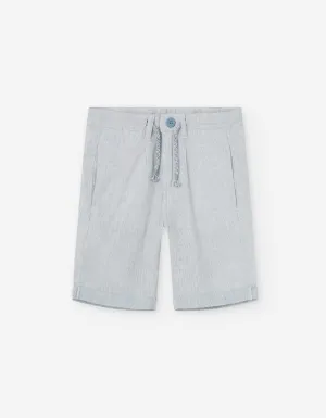 Cotton and Linen Chino Shorts for Boys, Light Blue