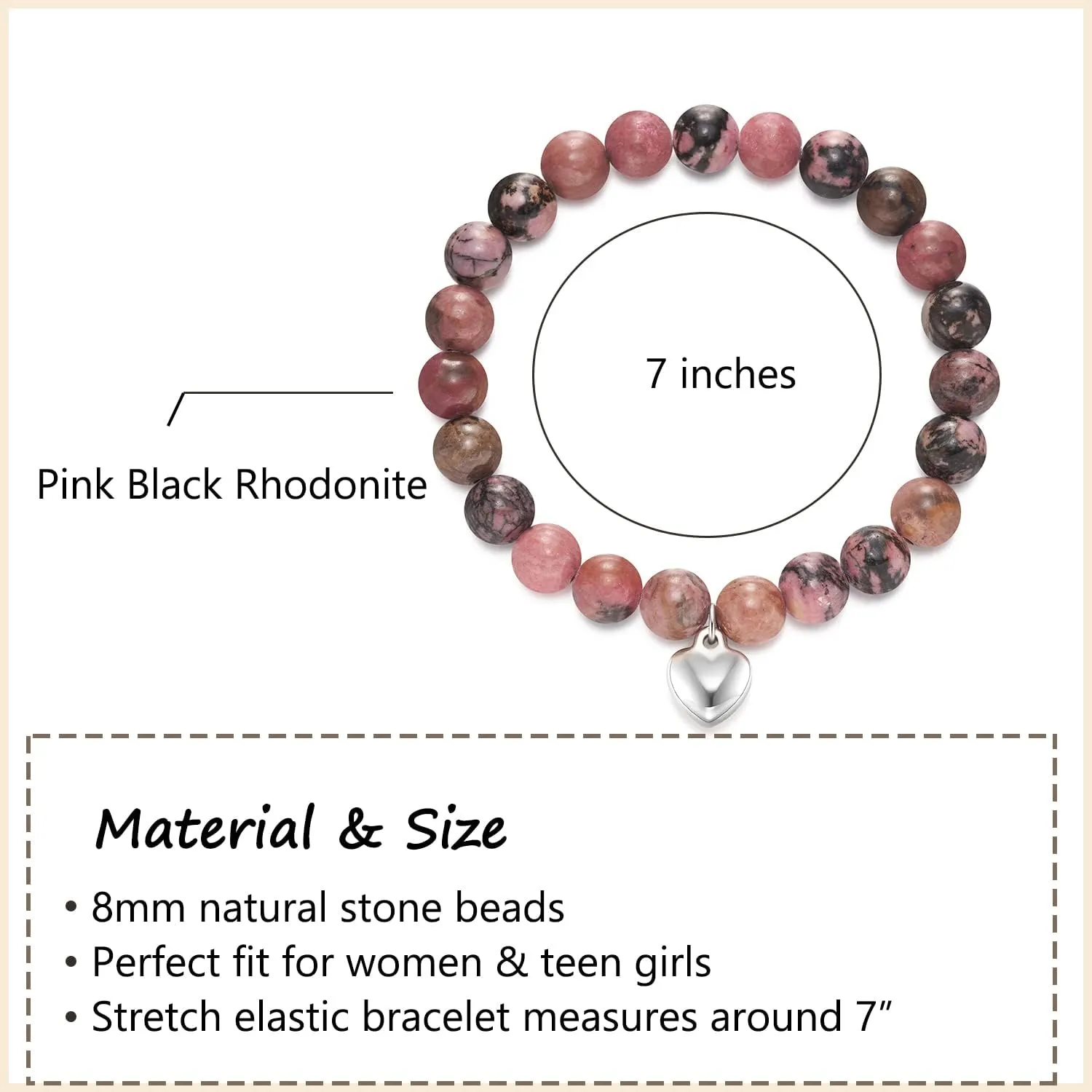 Coworker/Boss/Thank You Gifts for Women Natural Stone Beaded Bracelet for Female