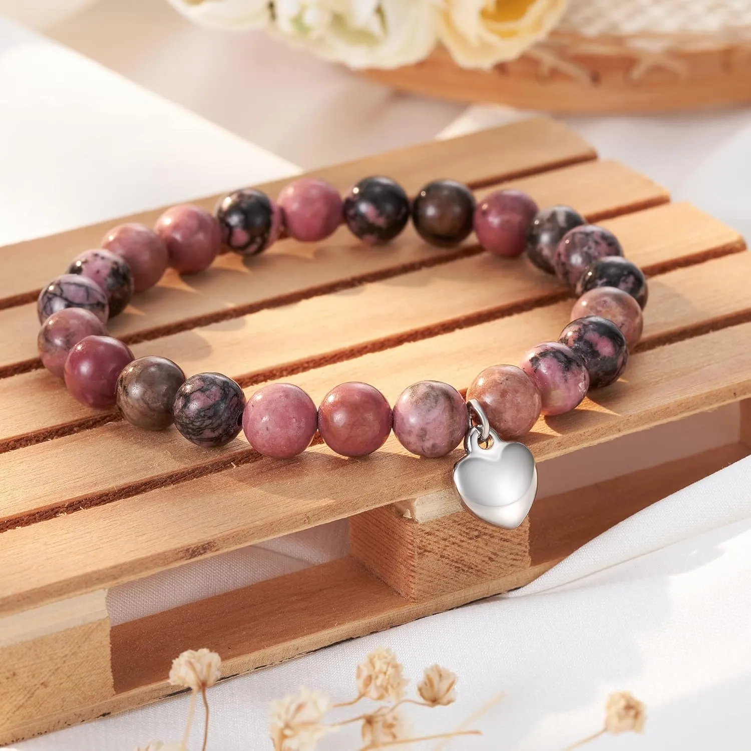 Coworker/Boss/Thank You Gifts for Women Natural Stone Beaded Bracelet for Female