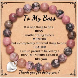 Coworker/Boss/Thank You Gifts for Women Natural Stone Beaded Bracelet for Female