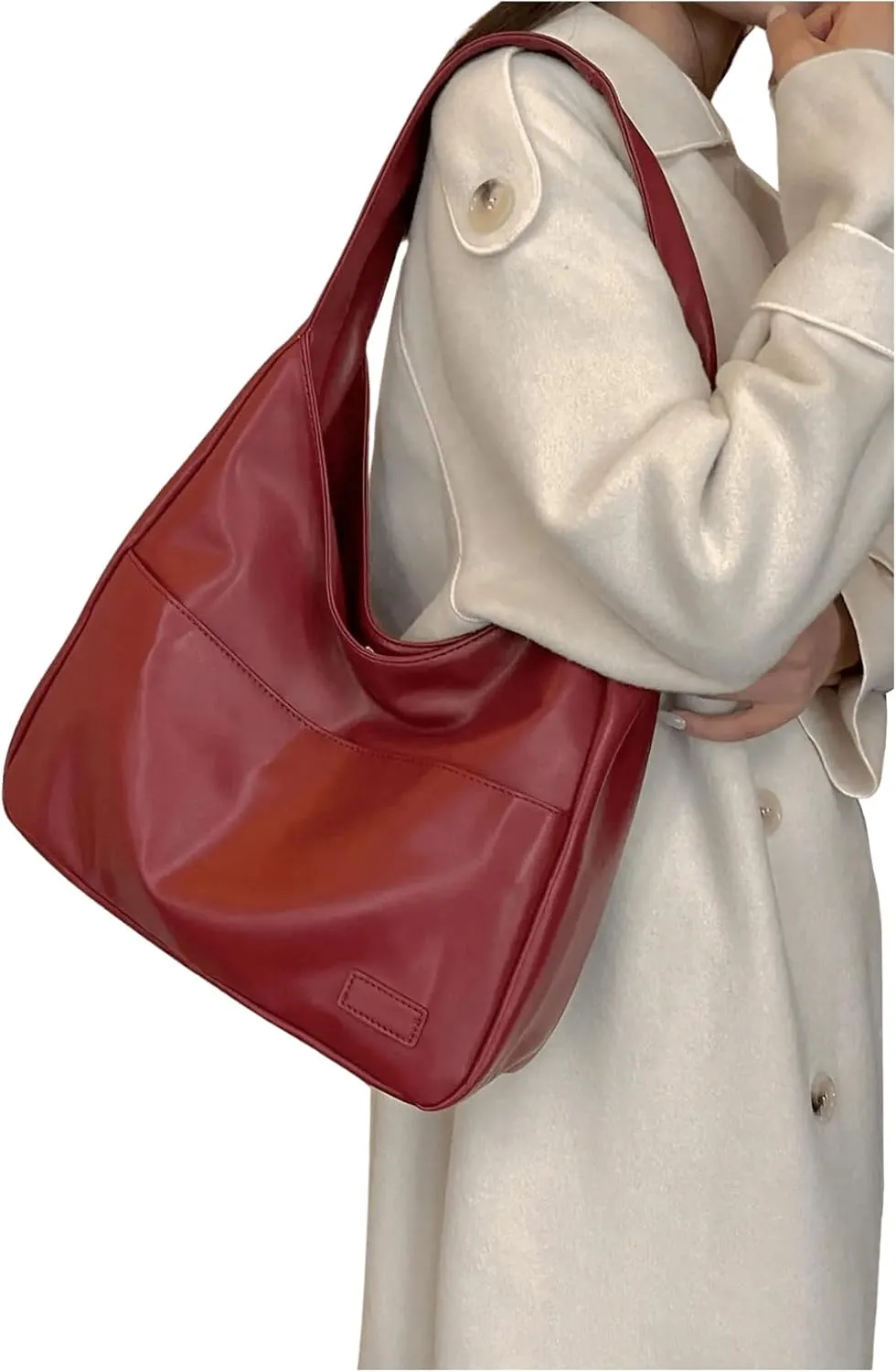 COZYEASE Women's Hobo Buckle Bag Casual Soft Leather Shoulder Bag Business Crossbody Top Handle Tote Bags