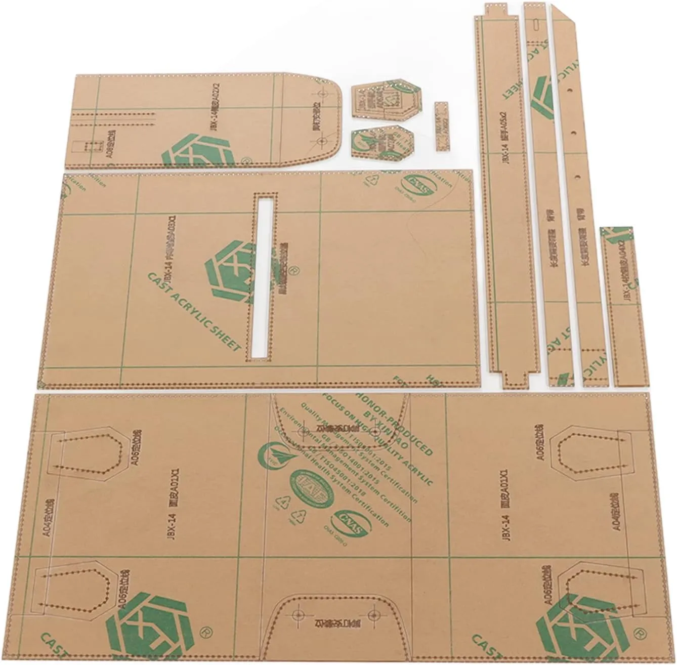 Craft Acrylic Leather Templates, Transparent Cutting Leather Acrylic Shoulder Bag Pattern Template for Making Handmade Leather Bags