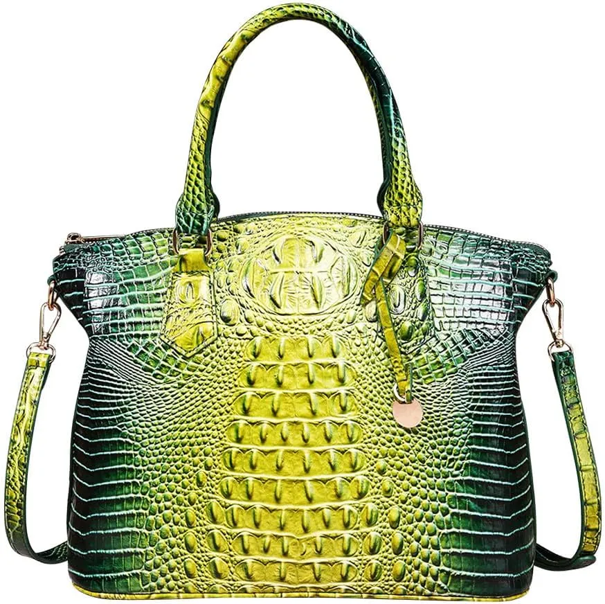 Crocodile Leather Top Handle Bag Fashion Tote Hobo Handbags Crossbody Satchel Bags for Women Shoulder Bag Purse
