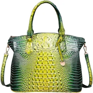 Crocodile Leather Top Handle Bag Fashion Tote Hobo Handbags Crossbody Satchel Bags for Women Shoulder Bag Purse