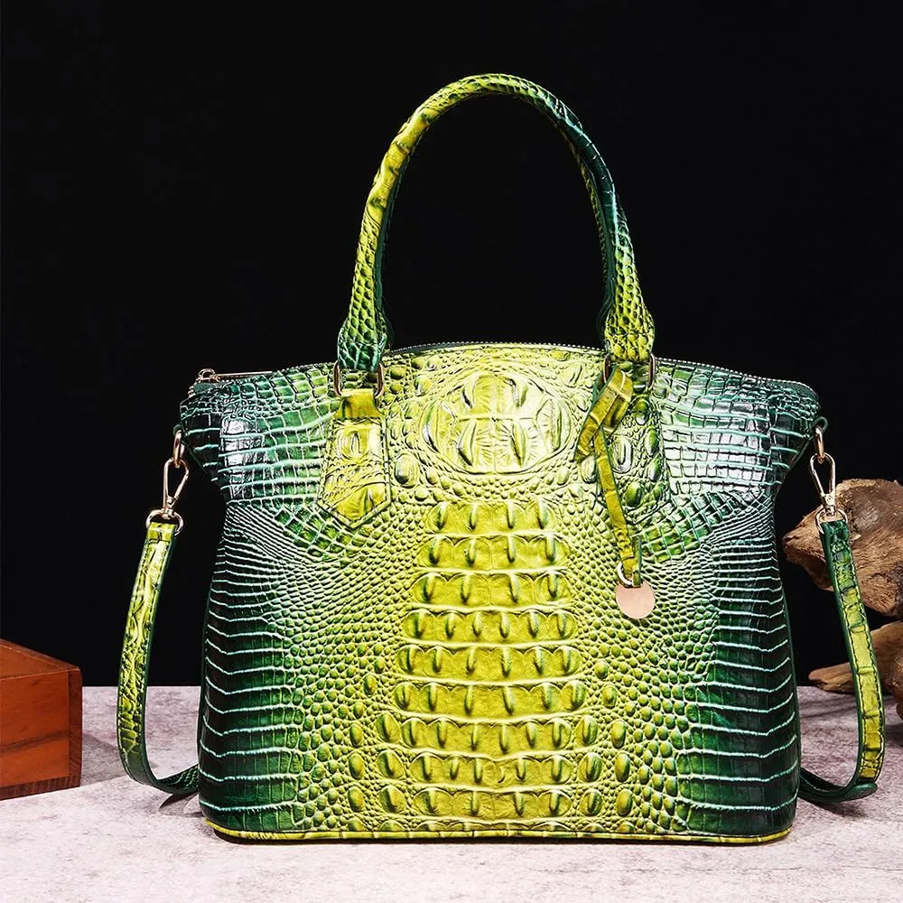 Crocodile Leather Top Handle Bag Fashion Tote Hobo Handbags Crossbody Satchel Bags for Women Shoulder Bag Purse