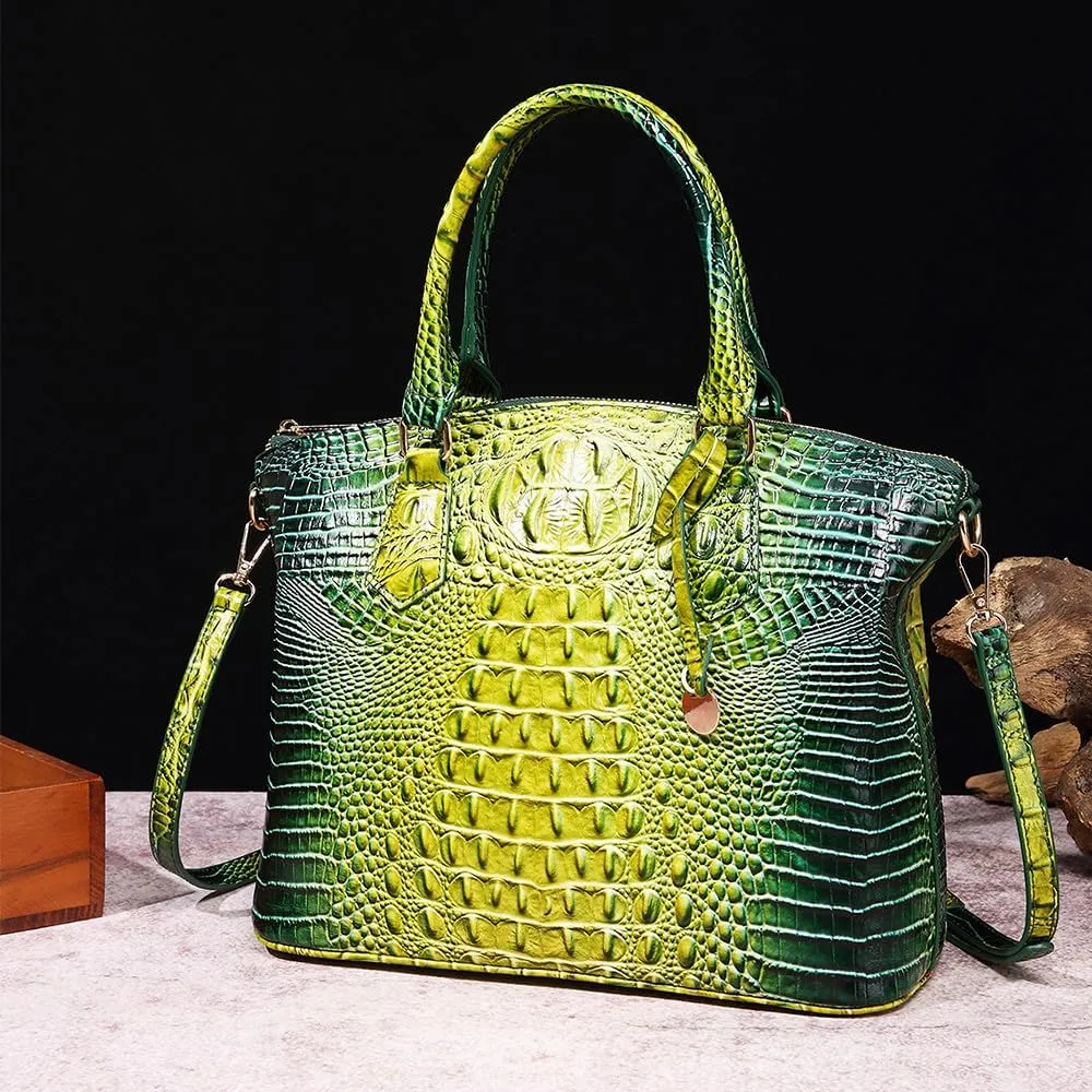 Crocodile Leather Top Handle Bag Fashion Tote Hobo Handbags Crossbody Satchel Bags for Women Shoulder Bag Purse