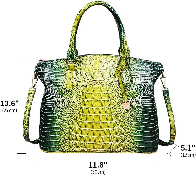 Crocodile Leather Top Handle Bag Fashion Tote Hobo Handbags Crossbody Satchel Bags for Women Shoulder Bag Purse