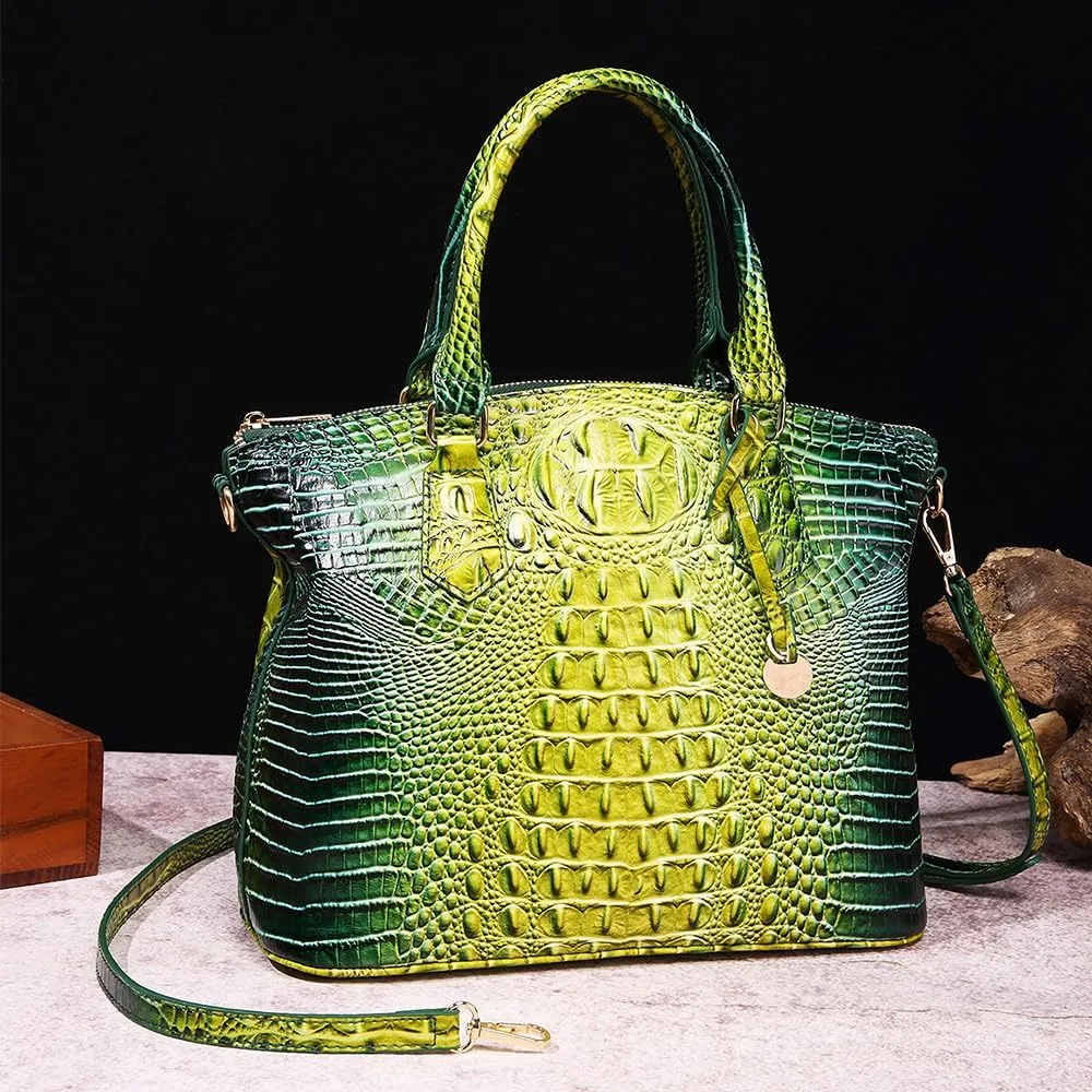 Crocodile Leather Top Handle Bag Fashion Tote Hobo Handbags Crossbody Satchel Bags for Women Shoulder Bag Purse