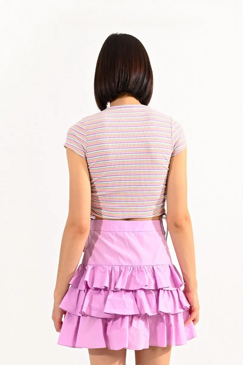 CROPPED STRIPED TEE