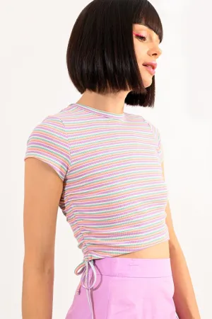 CROPPED STRIPED TEE