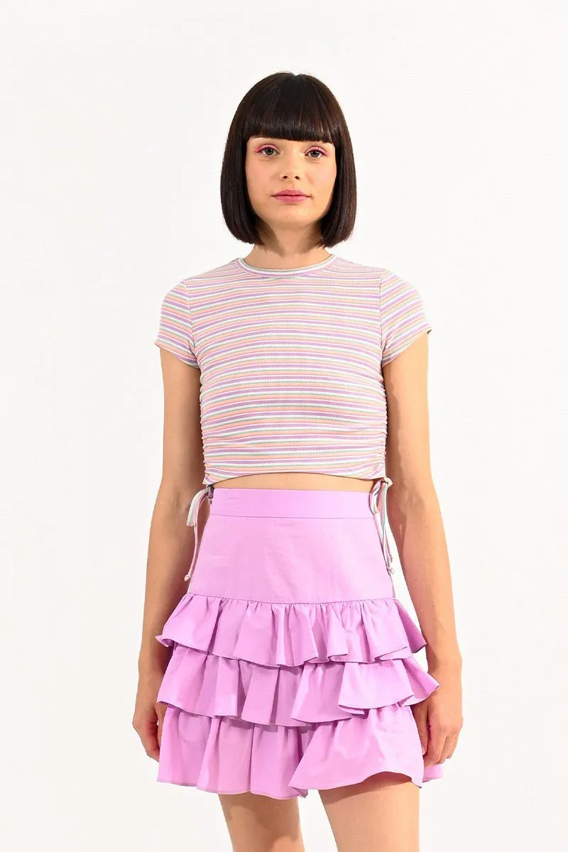 CROPPED STRIPED TEE