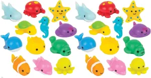 Curious Minds Busy Bags Set of 24 Ocean Sea Animal Mochi Squishy - Adorable Cute Kawaii - Individually Wrapped Toys - Sensory, Stress, Fidget Party Favor Toy (Set of 24 (2 Dozen))