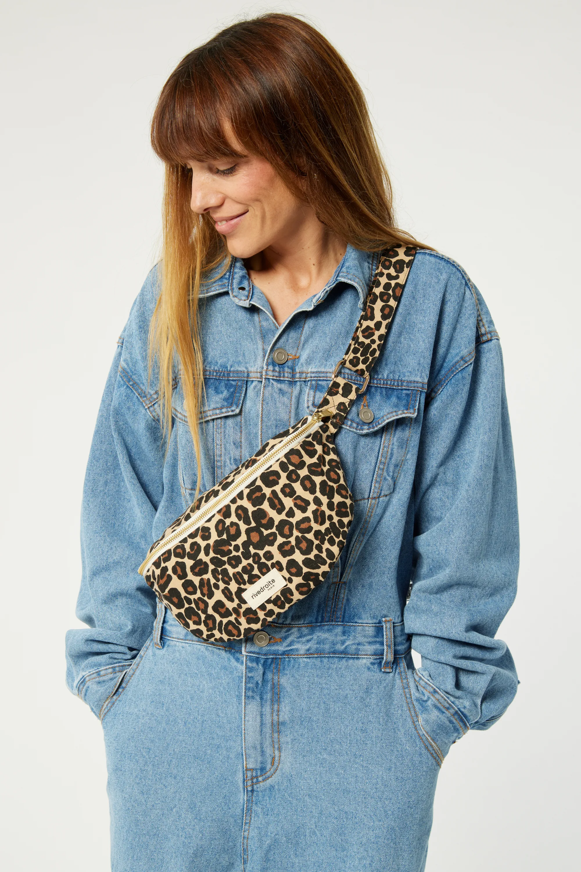 Custine the waist bag - Recycled cotton Leopard Beige sand
