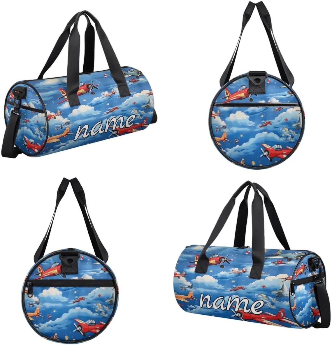 Cute Airplane Helicopter Pattern Custom Duffel Bags Weekender Bags Custom Sport Duffel Bag Carry on Overnight Weekender Bag