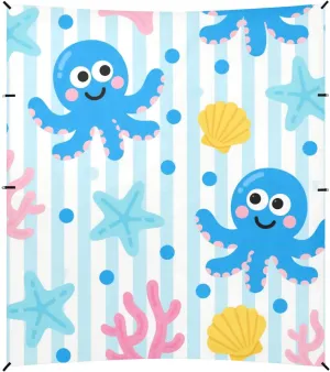 Cute Cartoon Blue Animal sea Beach Tent & Canopy UPF50  Protection Lightweight Shade Sun Shelter with Sand Pockets for Camping, Fishing, Backyard Fun