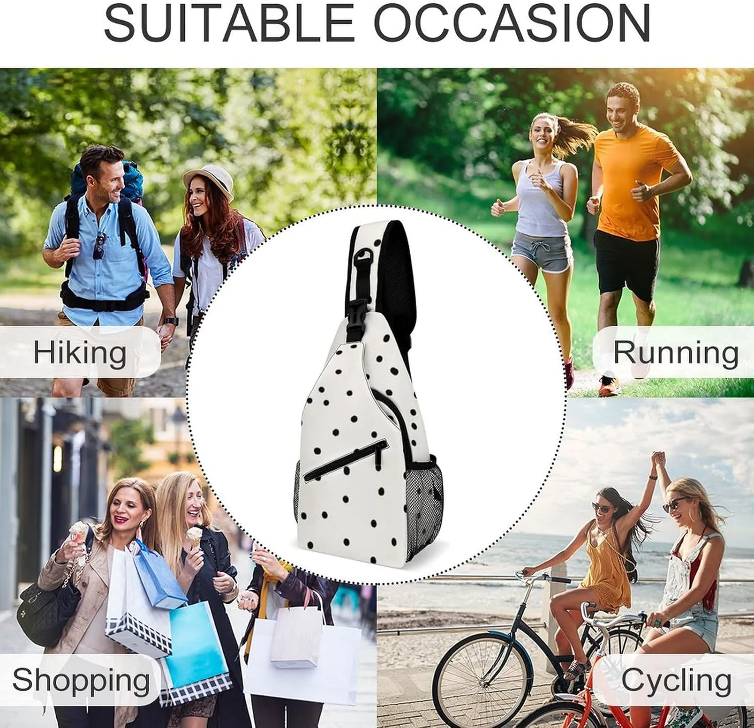 Dalmatians Pattern Versatile And Convenient Multipurpose Crossbody Bag - Perfect for Travel And Hiking