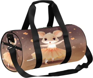 Dancing Hamster Animation Pattern Sports Gym Bag for Men Women Lightweight Travel Duffle Bag with Shoulder Strap Waterproof Carry On Weekender Overnight Bag for Travel Sports Gym