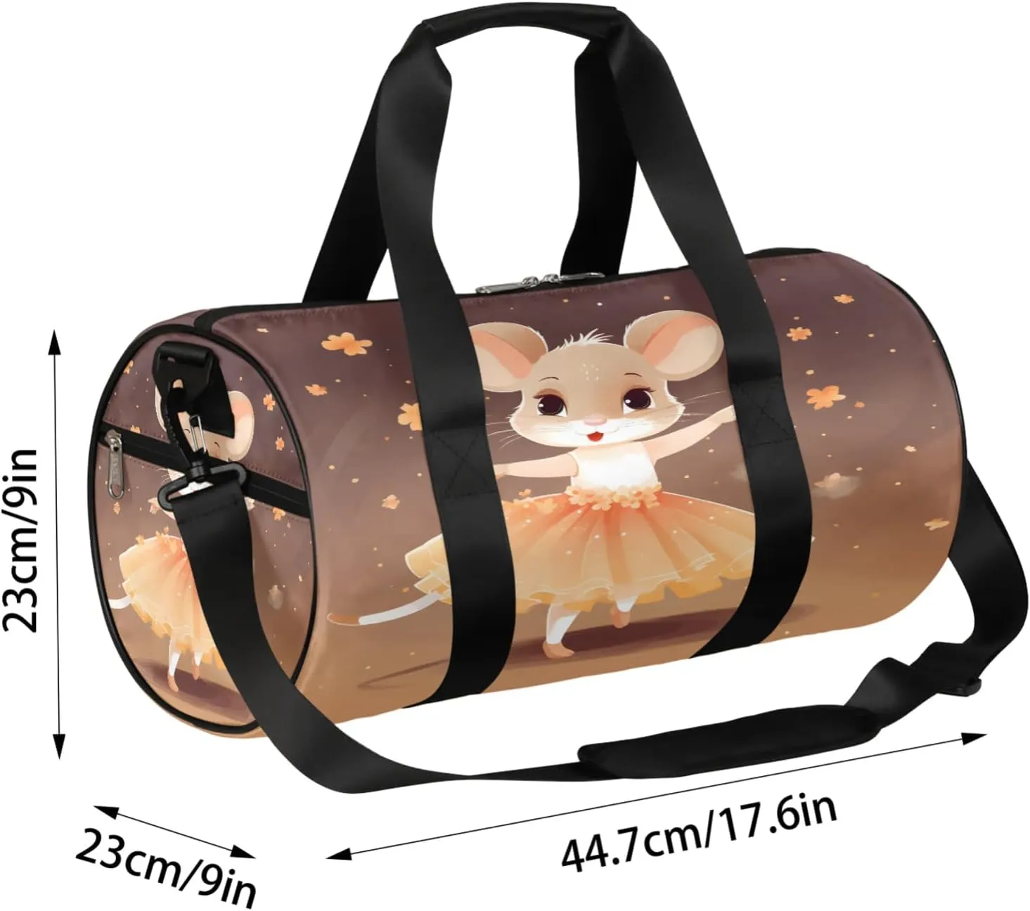 Dancing Hamster Animation Pattern Sports Gym Bag for Men Women Lightweight Travel Duffle Bag with Shoulder Strap Waterproof Carry On Weekender Overnight Bag for Travel Sports Gym