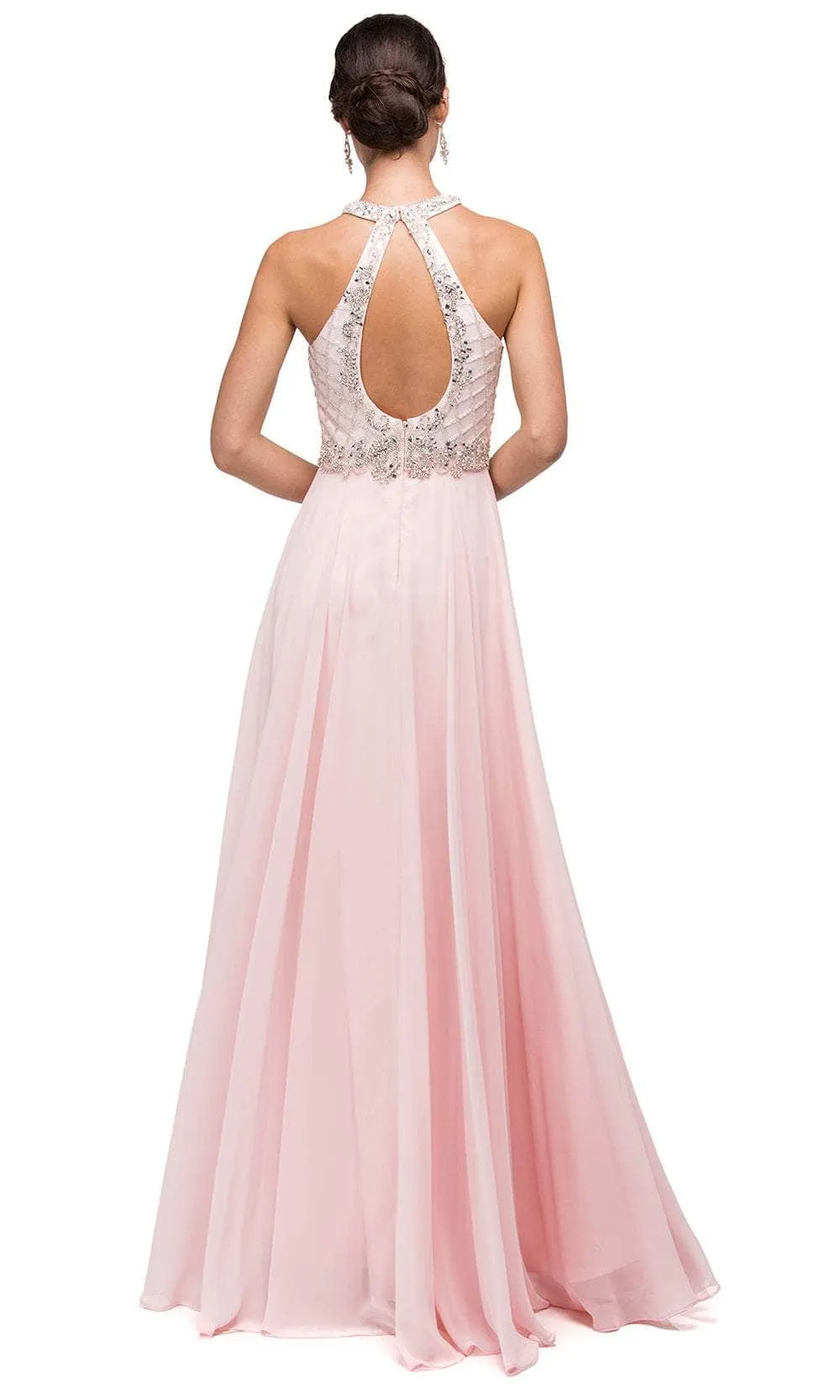 Dancing Queen 9591 - Beaded High Halter Prom Gown