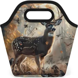 Deer Hunting Deer in The Forests Reusable Grocery Bags Portable Lightweight Waterproof Shopping Tote Bag