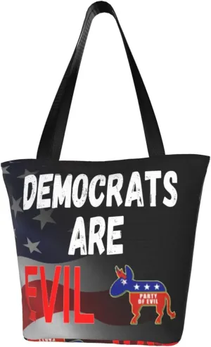 Democrats Are Evils Fashion Shoulder Bag Large Capacity For Man Or Woman