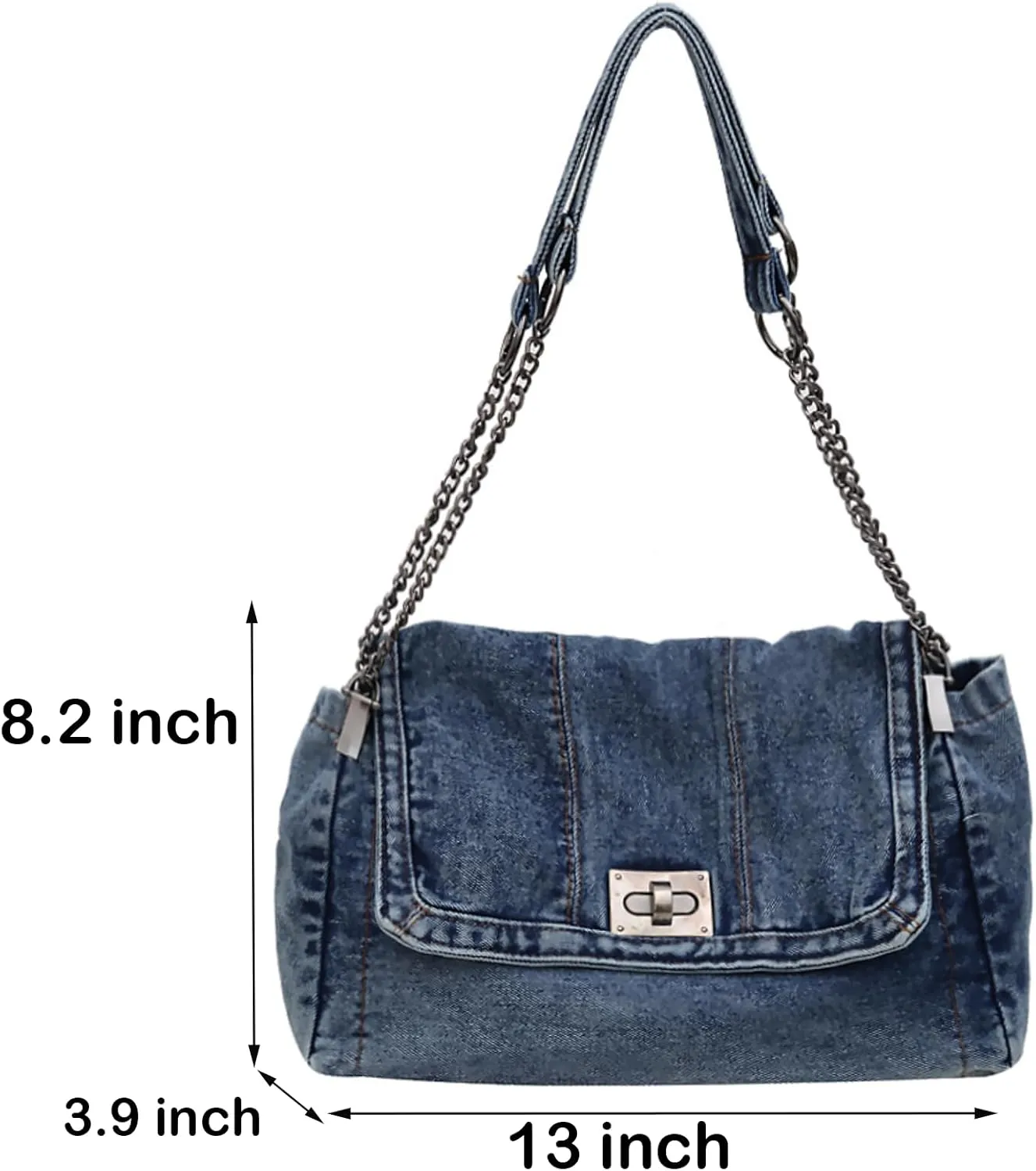 Denim Purse for Women Jean Purses Tote Bag for Womens Handbags Work Bags Jean Shoulder Bag Trendy Crossbody Bags