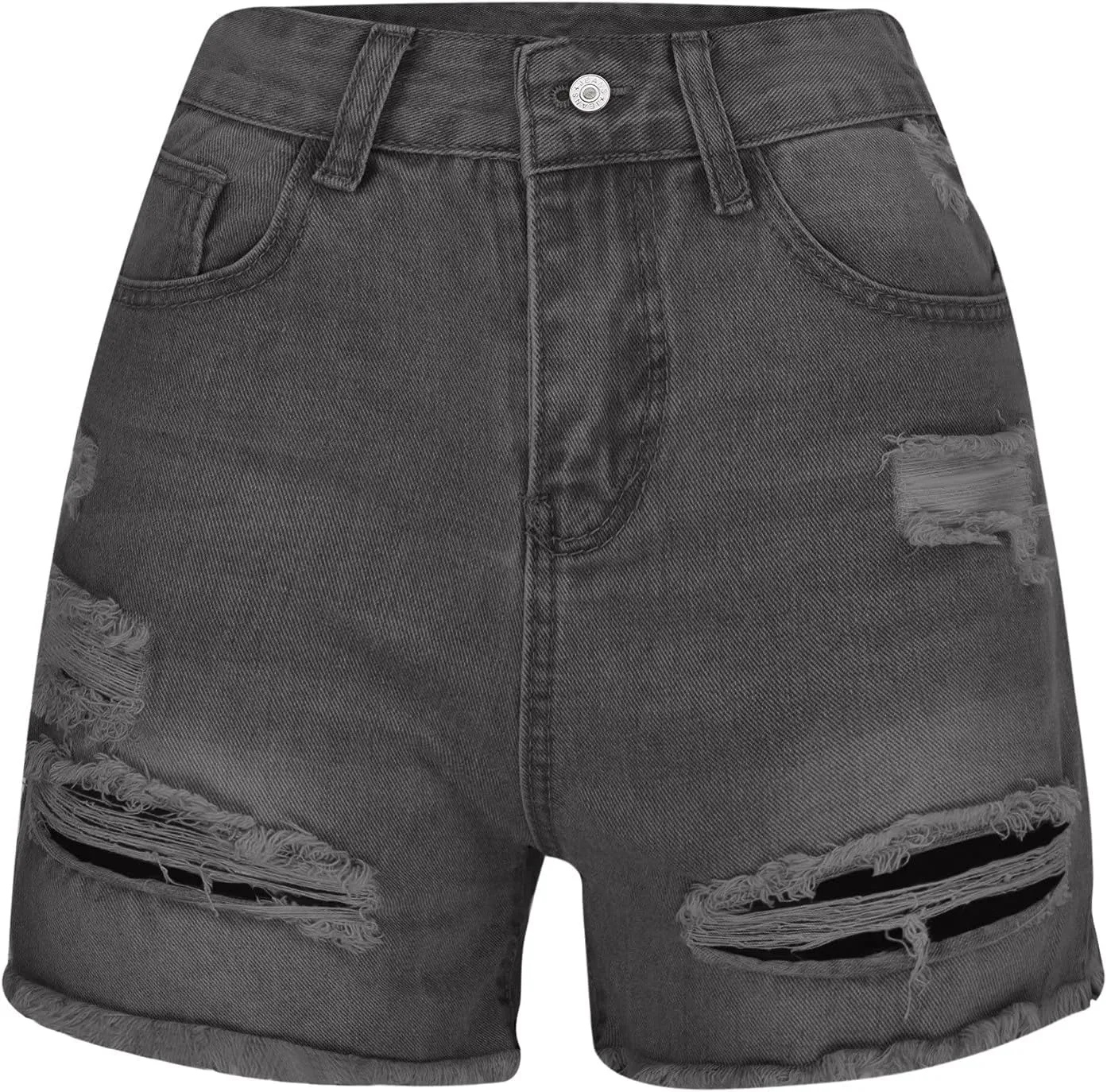Denim Shorts for Women Mid Rise Ripped Jean Shorts Stretchy Folded Hem Hot Short Jeans Summer Fashion Dressy Casual