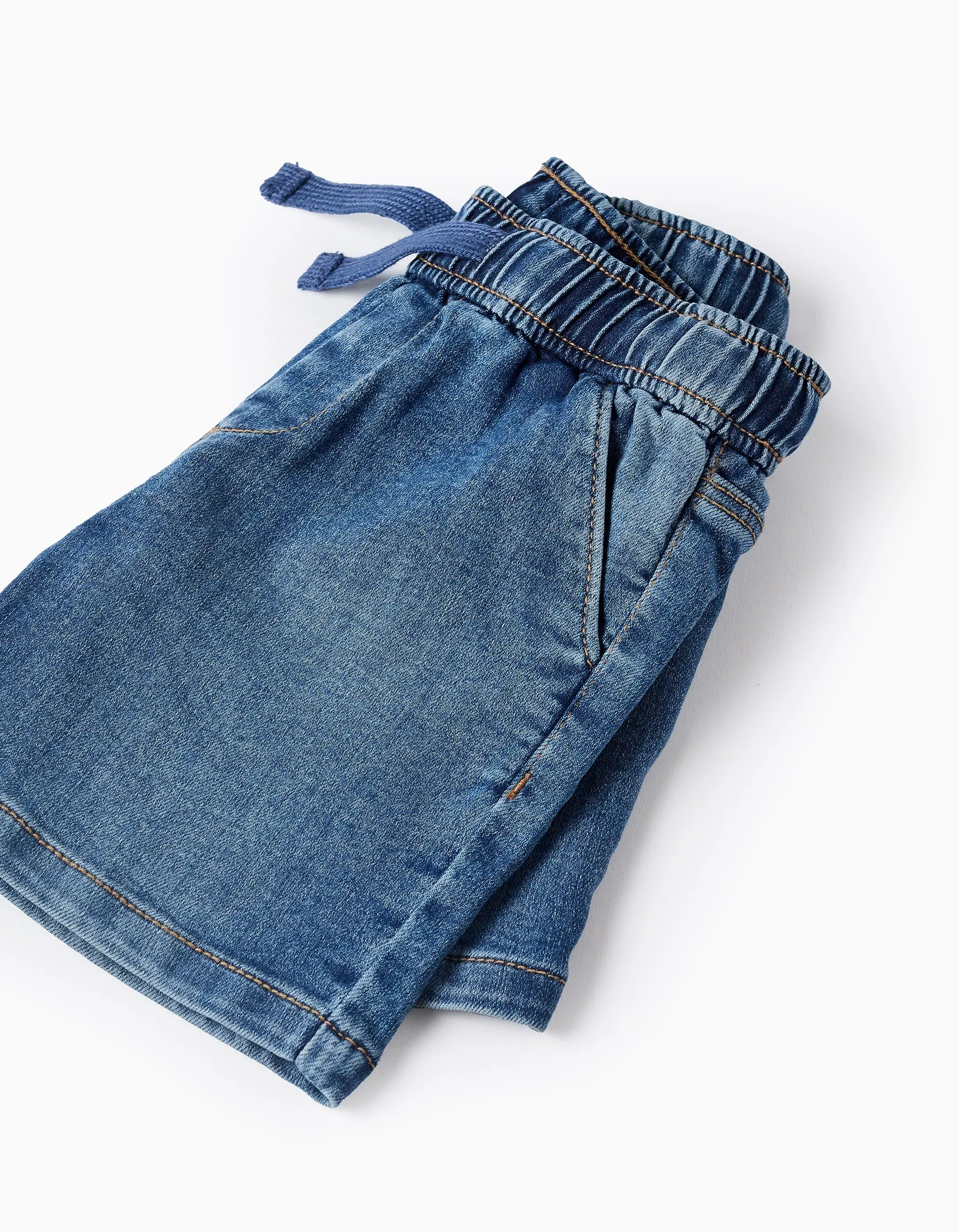 Denim Shorts with Drawstring 'Comfort Denim' for Baby Boys, Blue