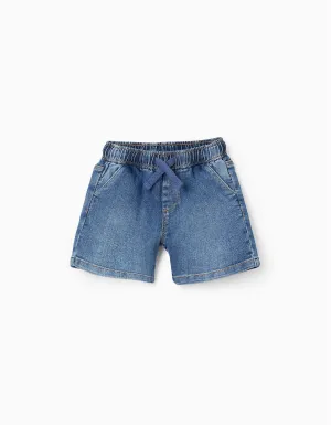 Denim Shorts with Drawstring 'Comfort Denim' for Baby Boys, Blue