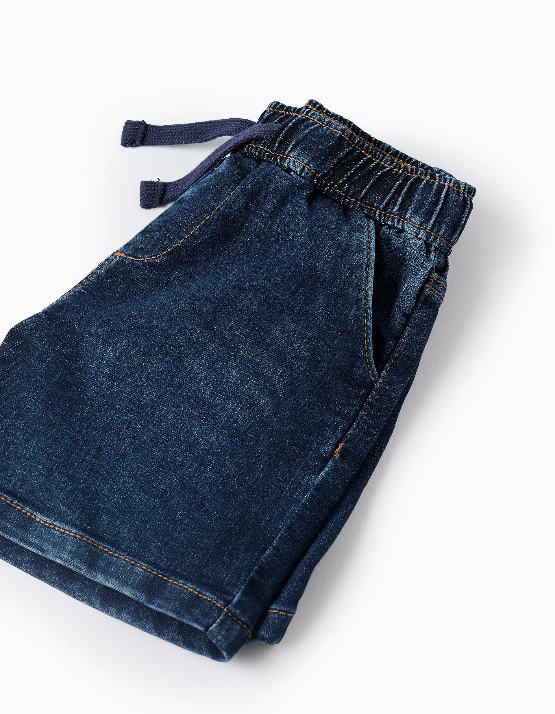 Denim Shorts with Drawstring 'Comfort Denim' for Baby Boys, Dark Blue