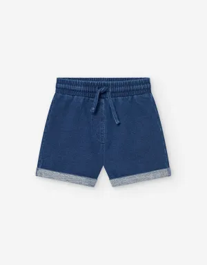 Denim Shorts with Drawstring for Baby Girls, Blue