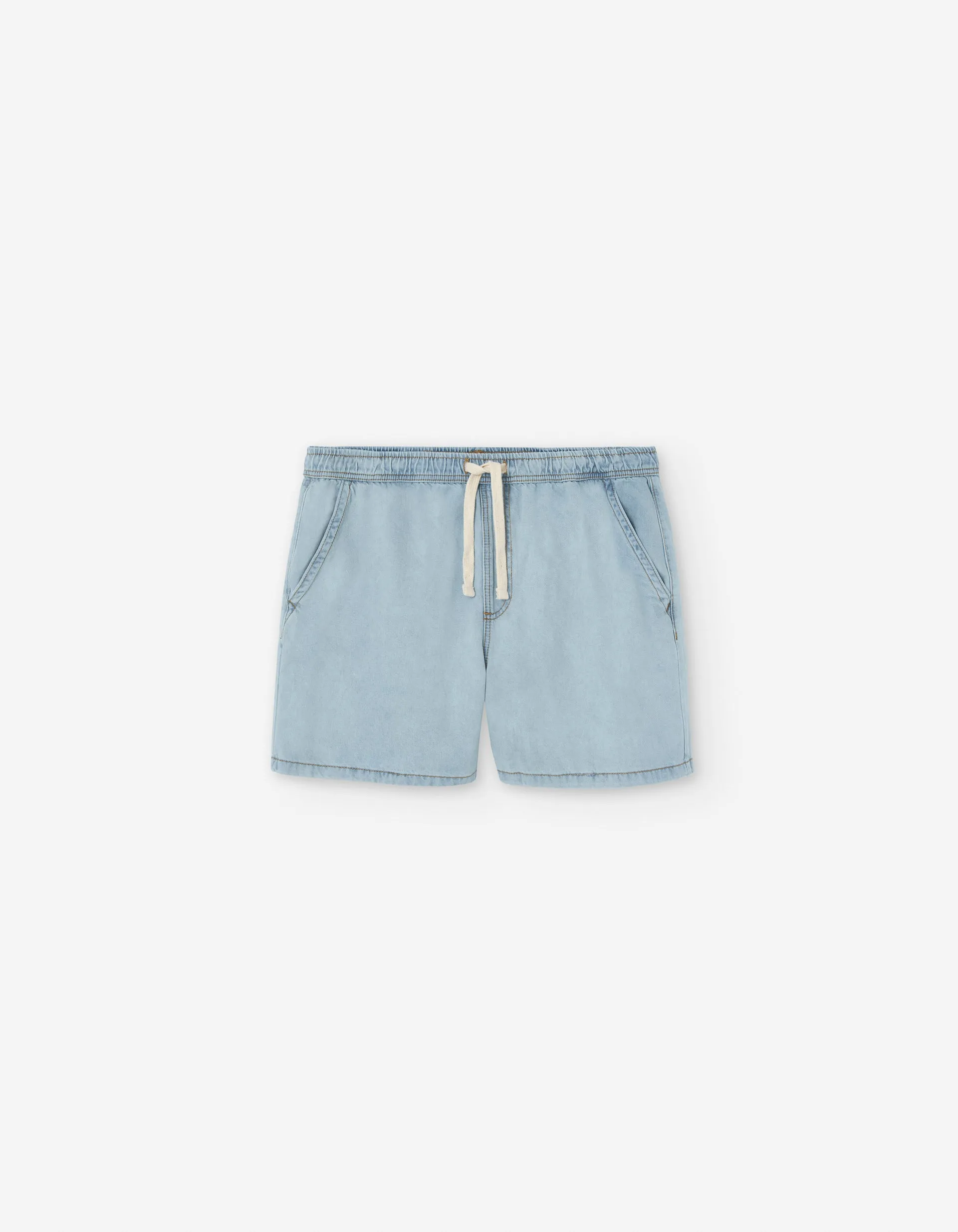 Denim Shorts with Drawstring