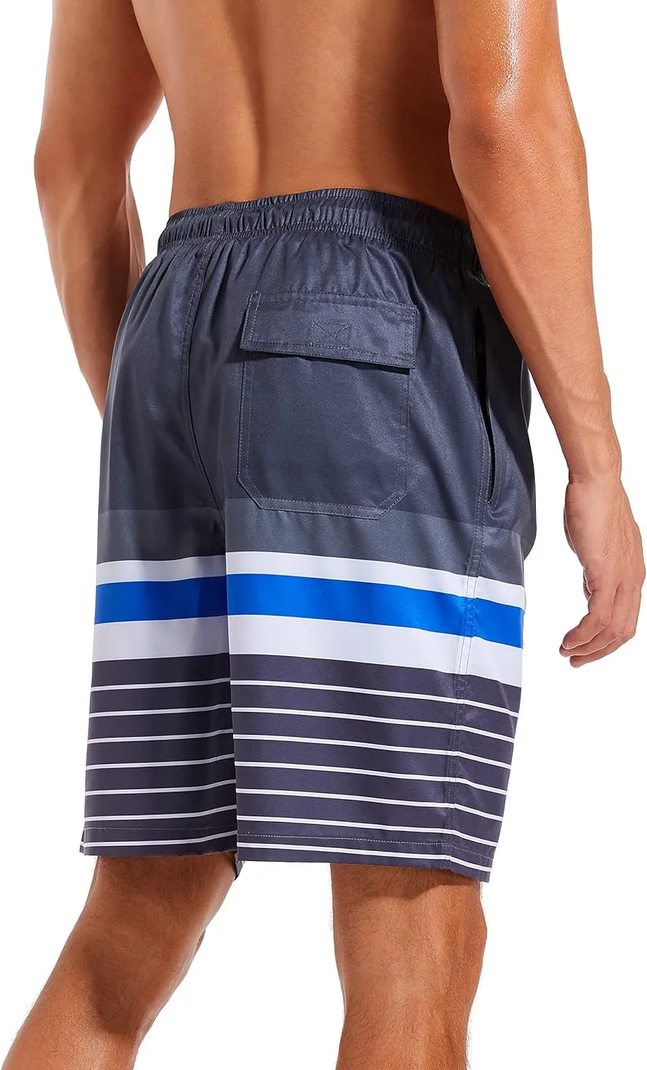 difficort Mens Swim Trunks with Compression Liner Quick Dry Bathing Suits Shorts with Zipper Pockets
