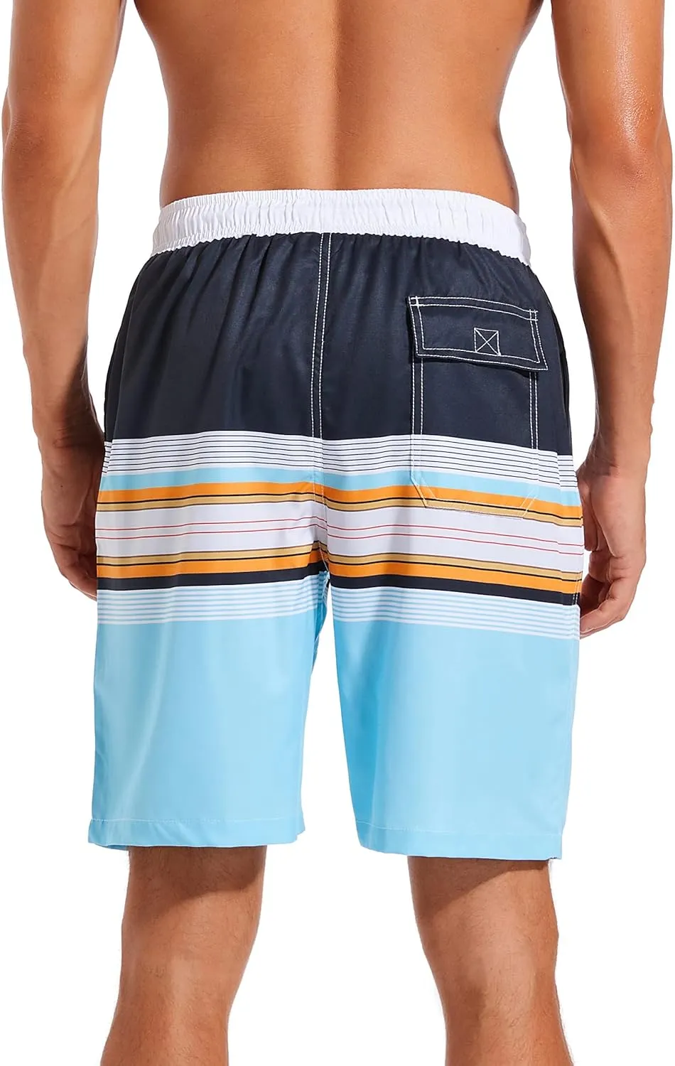 difficort Mens Swim Trunks with Compression Liner Quick Dry Bathing Suits Shorts with Zipper Pockets