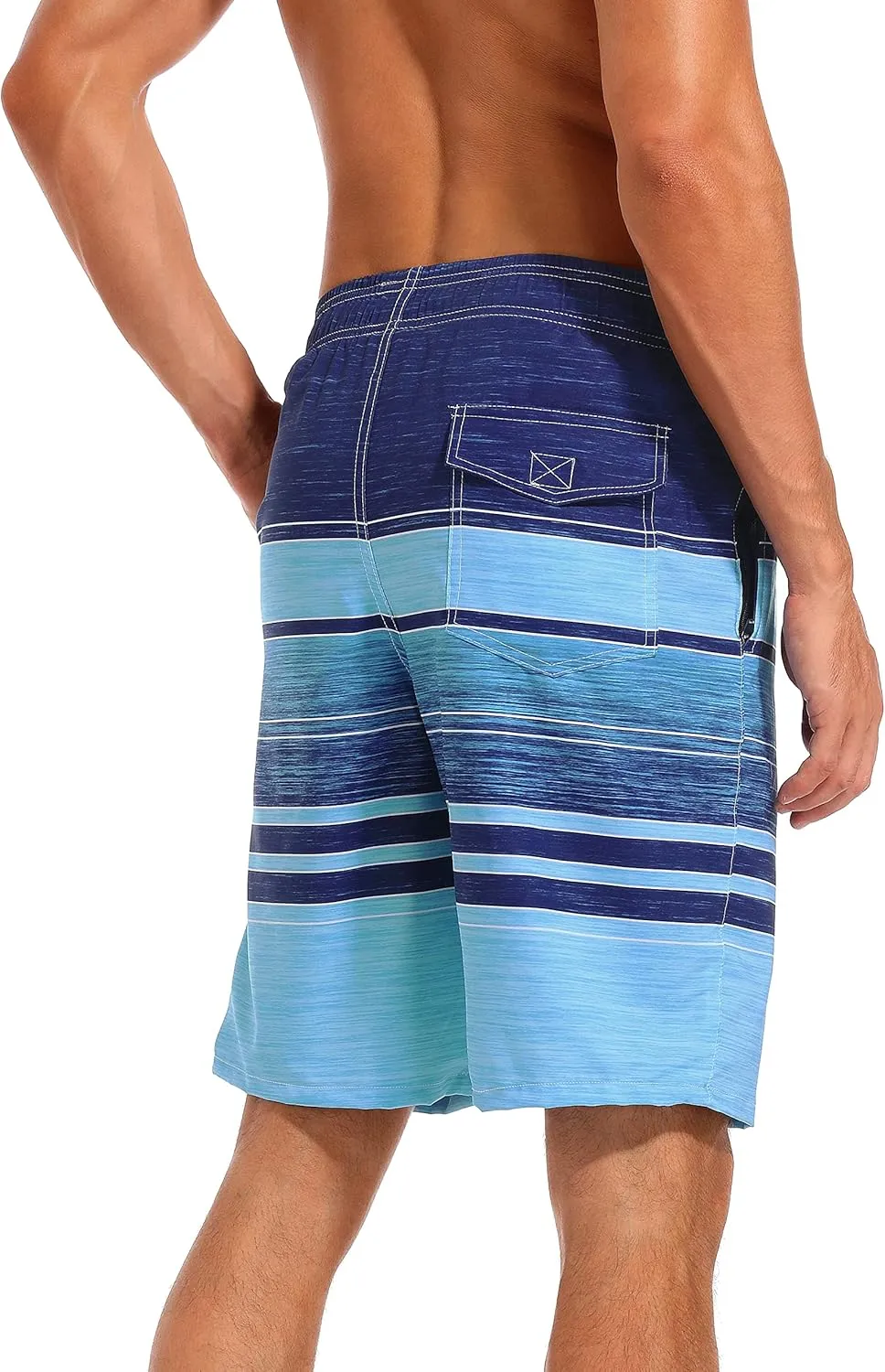 difficort Mens Swim Trunks with Compression Liner Quick Dry Bathing Suits Shorts with Zipper Pockets