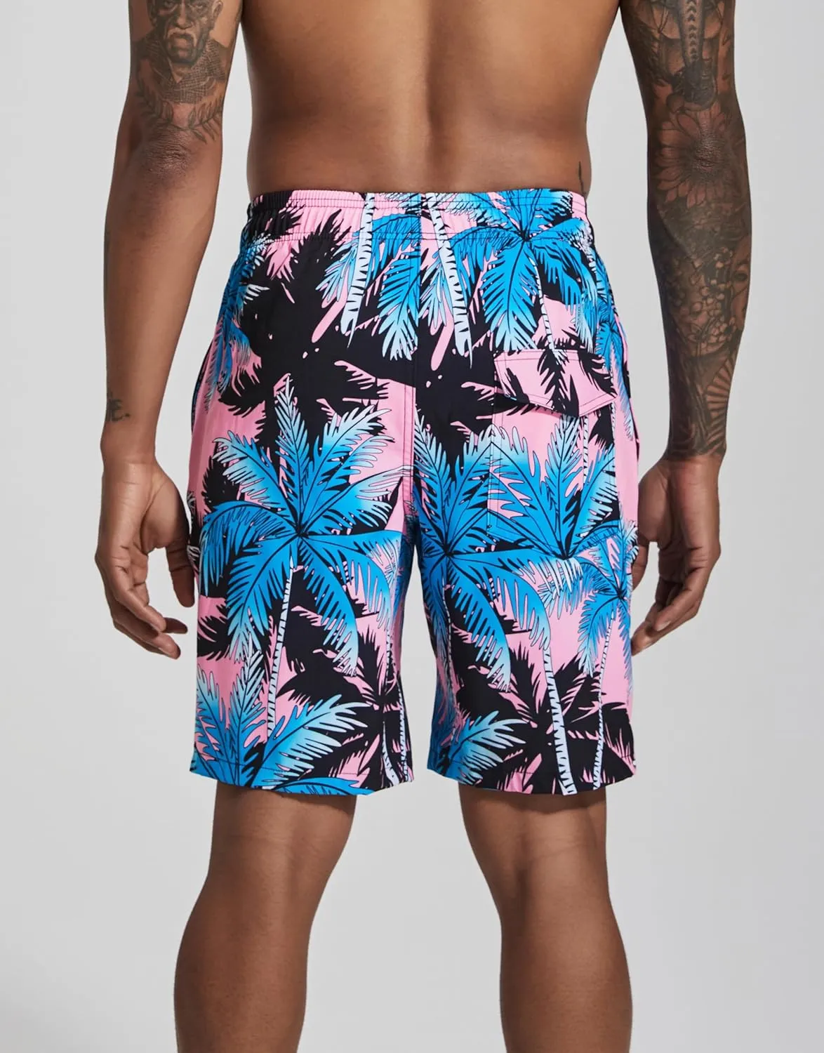 difficort Mens Swim Trunks with Compression Liner Quick Dry Bathing Suits Shorts with Zipper Pockets