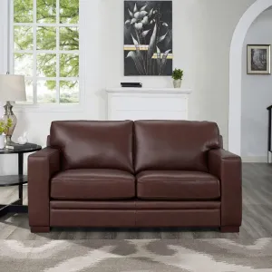 Dillon Leather Loveseat for Ultimate Comfort and Relaxation, Premium Goose Feather and Down Seating, Elegant Design