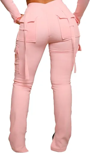 DINGANG Women's Drawstring Cargo Sweatpants with Pockets, Stretchy Casual Joggers Lounge Leggings