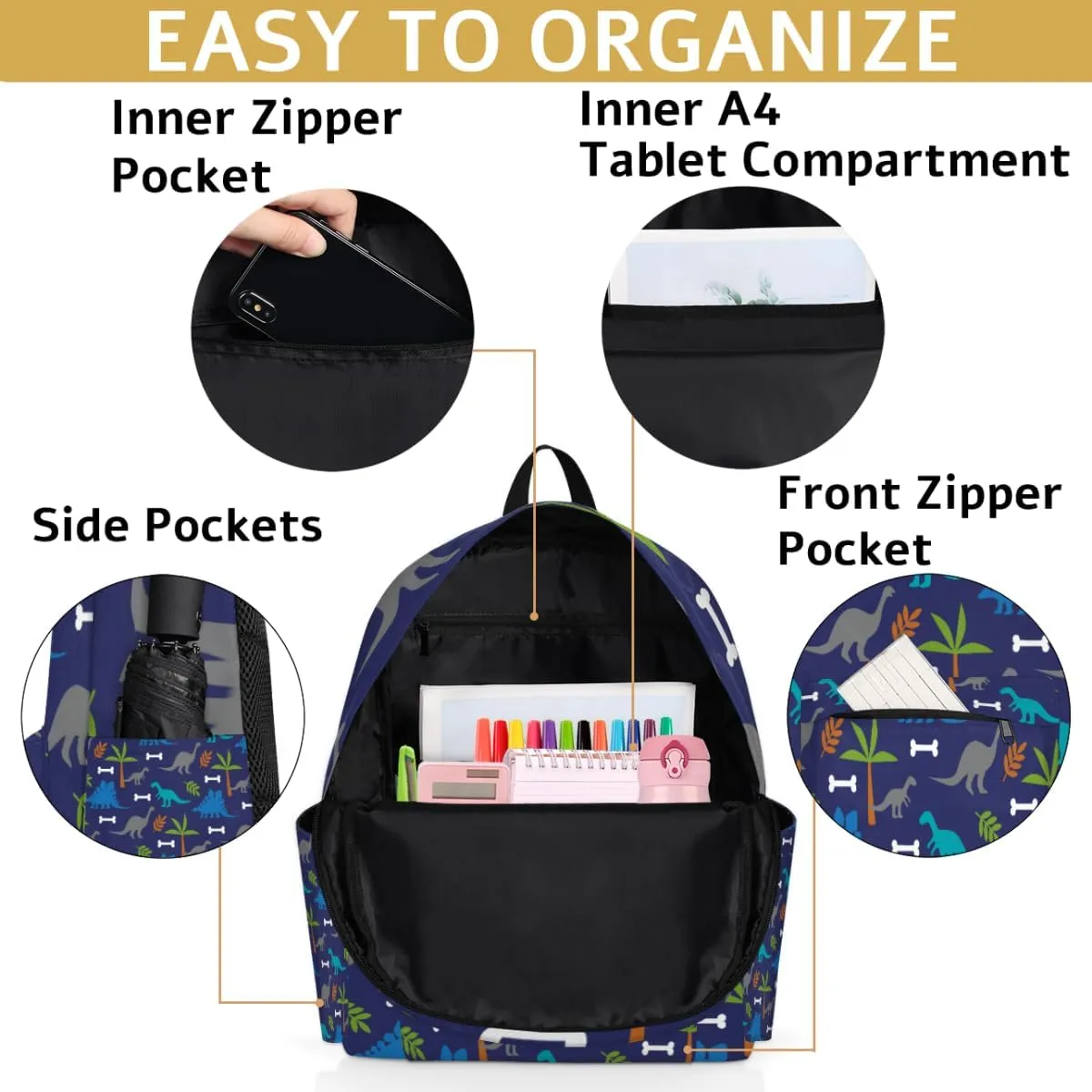 Dinosaur Toddler Backpack for Boys Preschool Kindergarten Elementary School Daypack for Kids