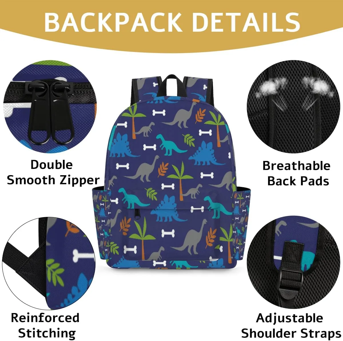 Dinosaur Toddler Backpack for Boys Preschool Kindergarten Elementary School Daypack for Kids