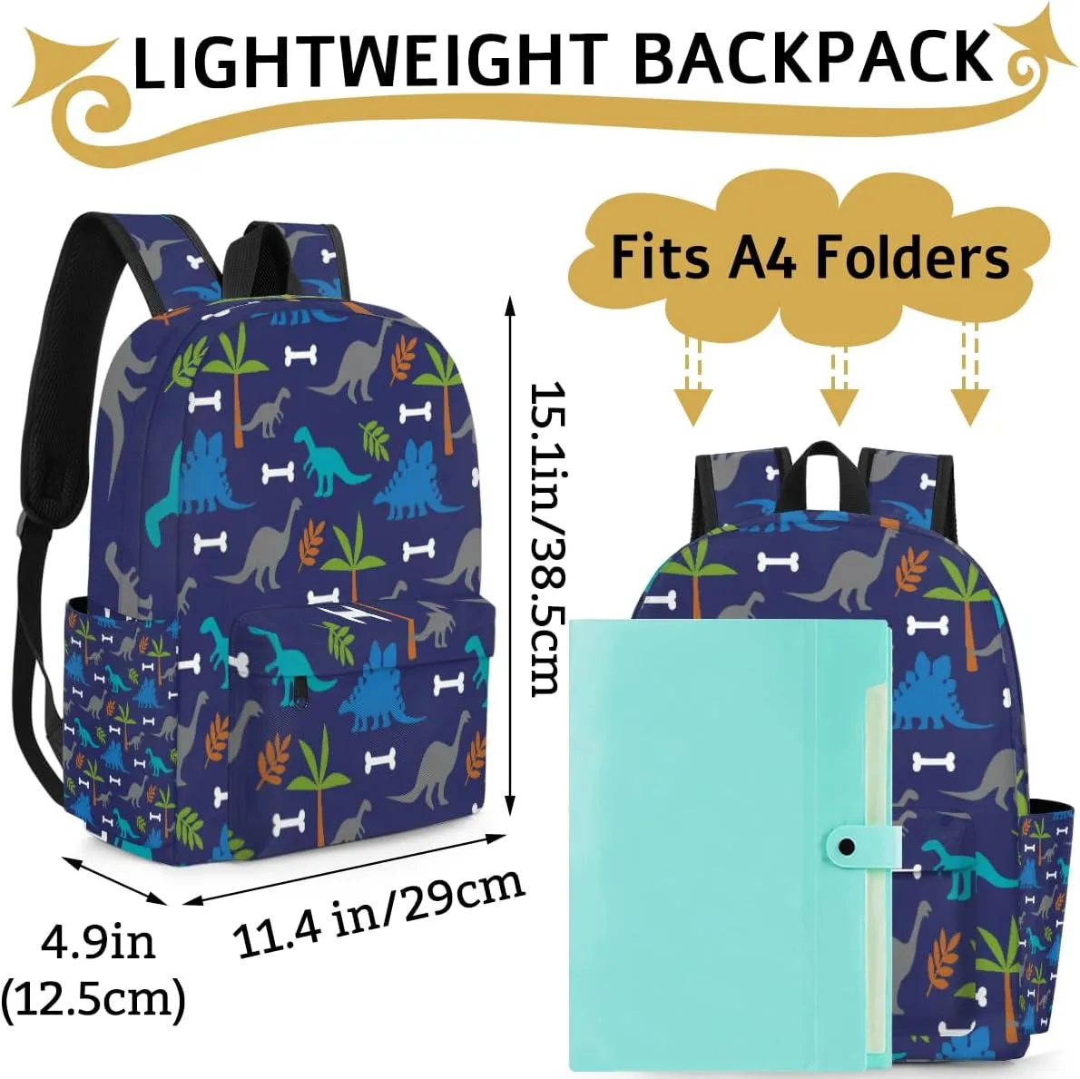 Dinosaur Toddler Backpack for Boys Preschool Kindergarten Elementary School Daypack for Kids
