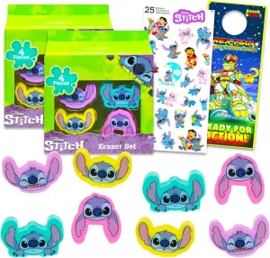 Disney Stitch Party Favor Set - Bundle with 8 Stitch Erasers Featuring Stitch for Goodie Bags, Loot Bags, Classroom Prizes Plus More | Stitch Party Supplies Kids, Boys, Girls