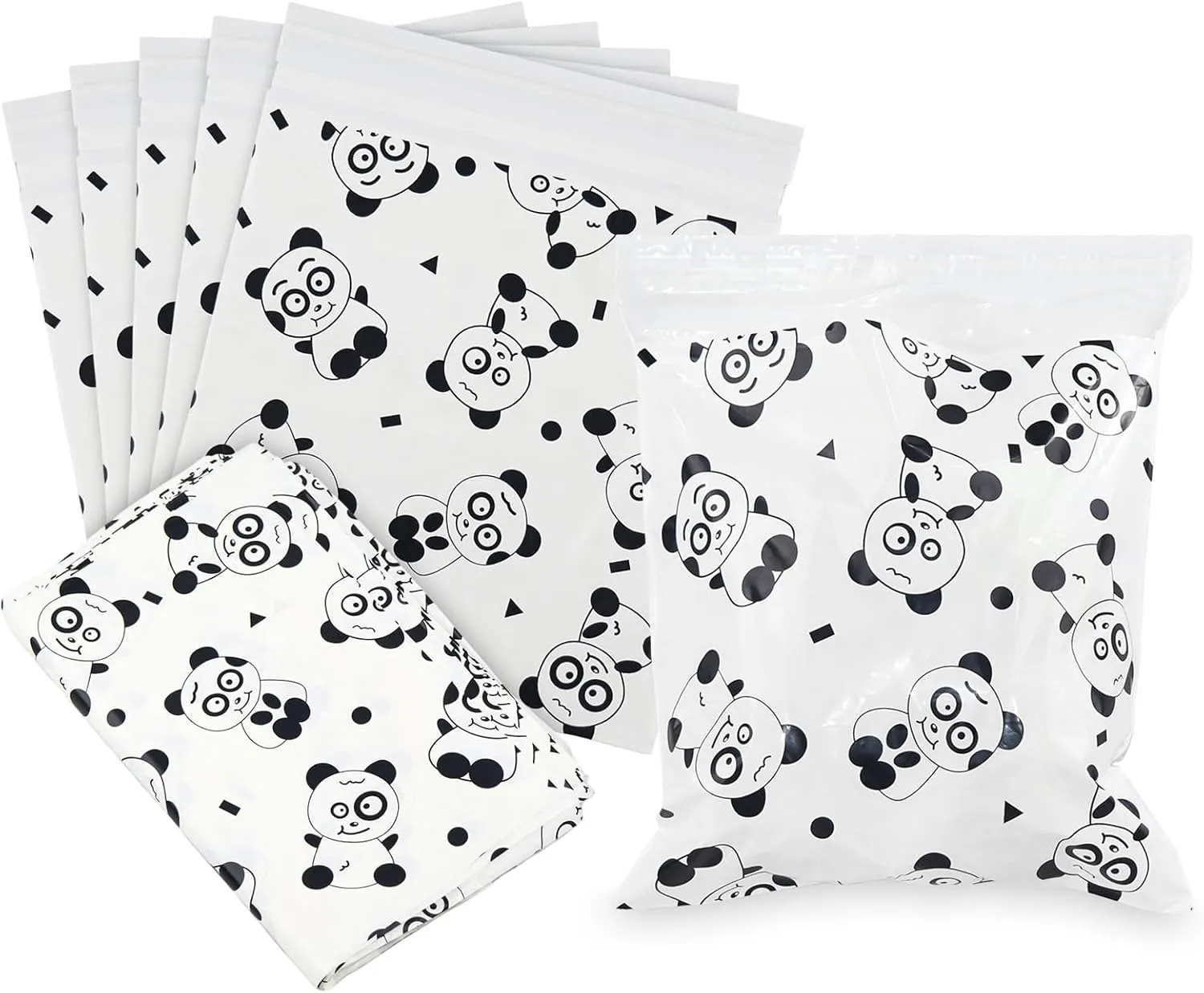 Disposable Car Trash Bags 100 Pack Car Garbage Bag Self Adhesive Vomit Bags Panda Pattern Trash Bag Automobiles for Cars Kitchens Bedrooms Offices During Travel and Camping (Style B)